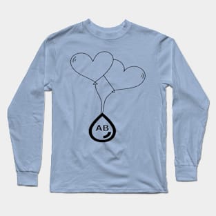 Heart with Blood Group AB Long Sleeve T-Shirt